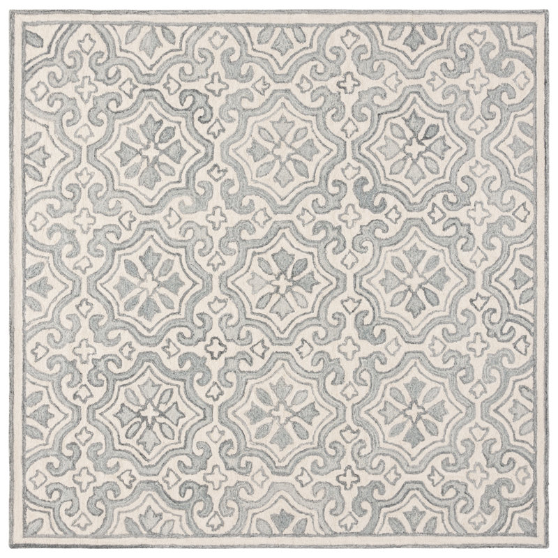 Lauren Ralph Lauren Hand Tufted Wool & Cotton Damask Rug, Square 7'