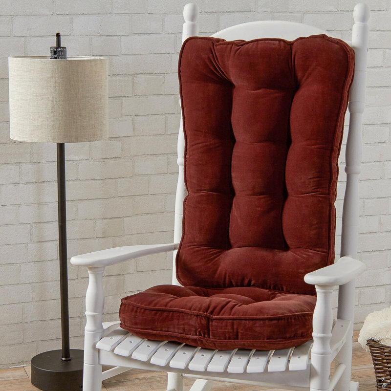Ensemble de coussins de chaise berçante réversible en microfibre, L 28 po x P 18 po, Bourgogne
