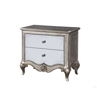 Table de chevet antique finition champagne
