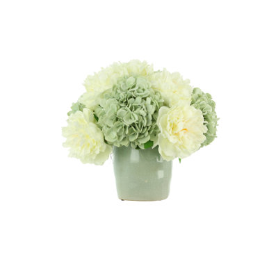 Hydrangea Arrangement in a Ceramic Pot