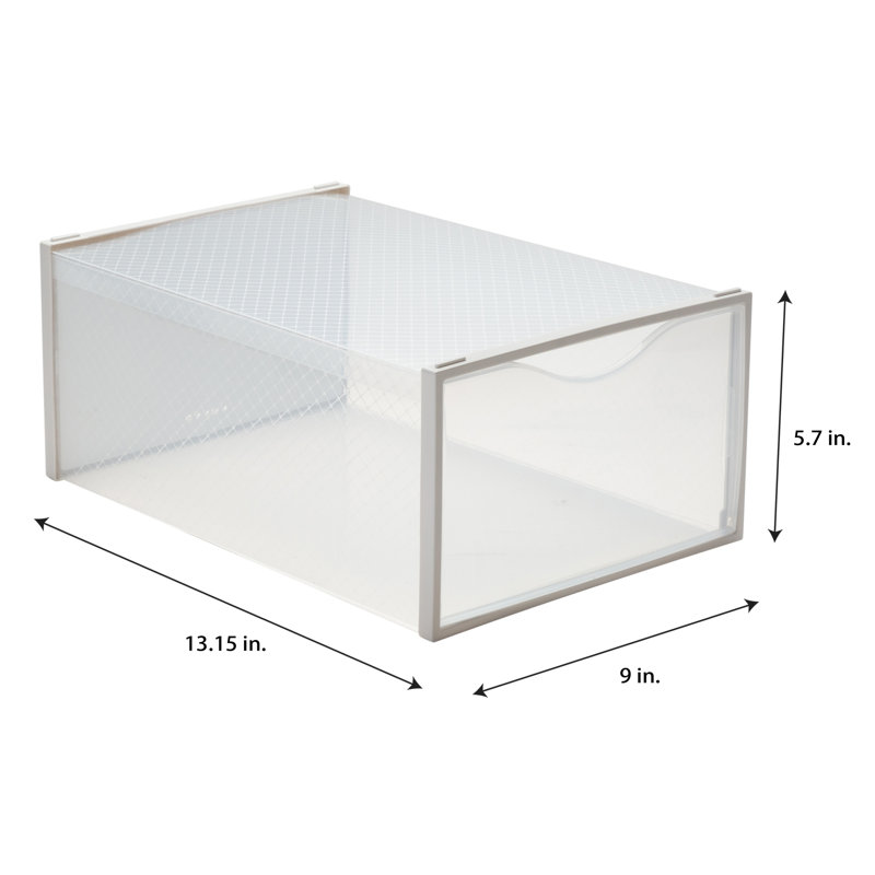 12 Pair Stackable Shoe Storage Box, White