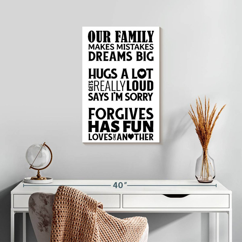 Enseigne Tergel Family Mantra, H 24 po x l 16 po