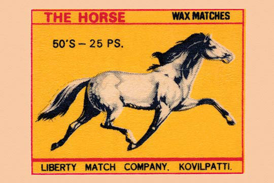 « the cheval », affiche rétro, H 44 po x l 66 po