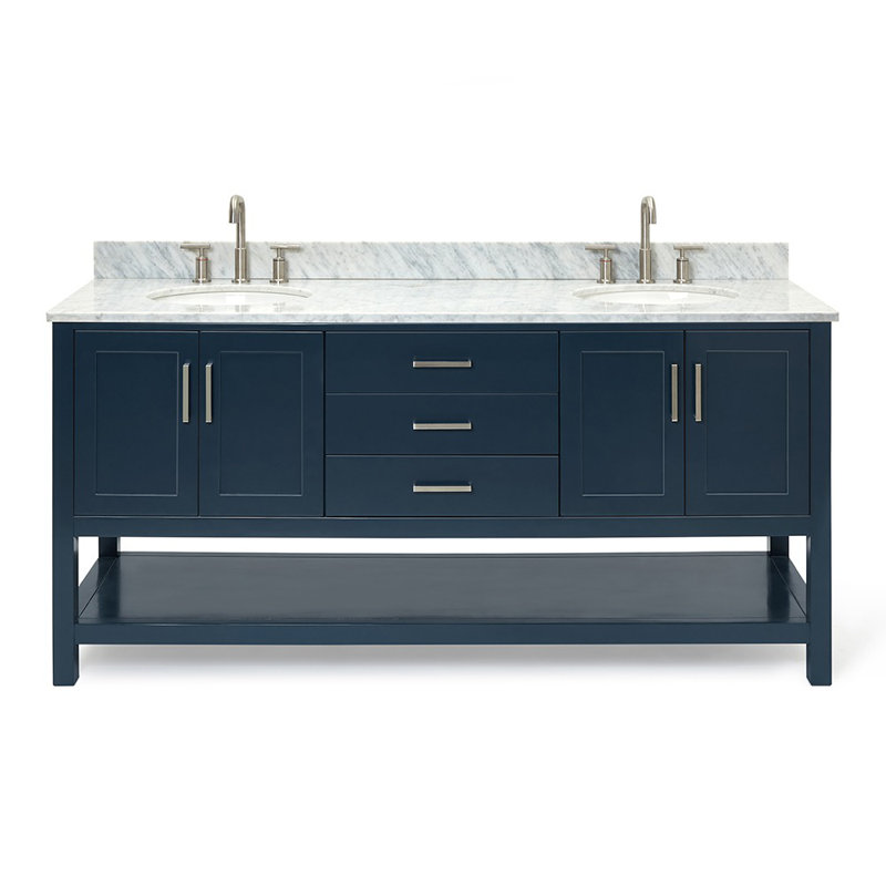 Magnolia Bath Vanity Rectangular Basin S073DCW2R,  73", Rectangle , Midnight Blue
