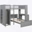 Lit mezzanine simple avec lit autoportant, tablettes, bureau et garde-robe gris (ANCIEN SKU: LT000820AAE)