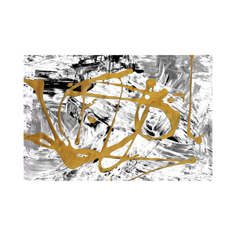 Melting Colors And Gold II by Gina Ritter - Wrapped Canvas Gallery-Wrapped Canvas Giclée, 101.6 cm H x 66.04 cm W x 1.91 cm D