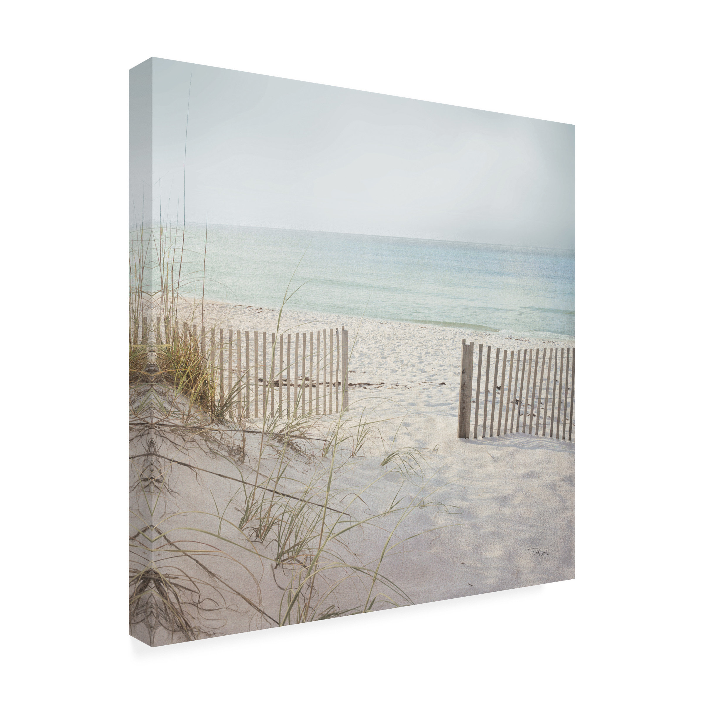 Highland Dunes Beach Fence On Canvas by Pela Studio Painting | Wayfair