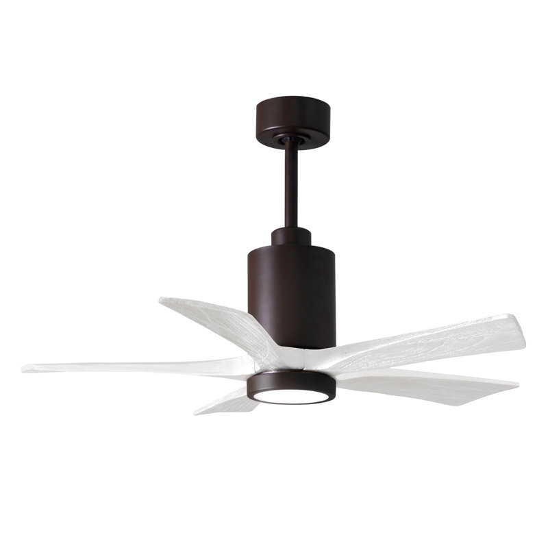 Patricia 42'' Ceiling Fan with LED Lights, Textured Bronze, Matte White