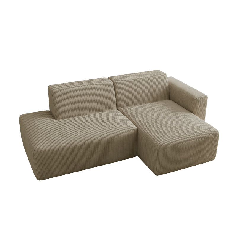 Berlare Modular Corner Sofa, Khaki Corduroy, Right Hand Facing