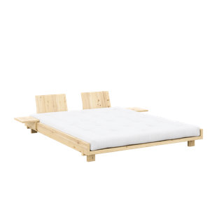 SOCIAL BED W. 2 PCS BACK RESTS AND 2 PCS SIDE TABLES, FSC certified pine wood, Made in Europe, Scandinavian Design
