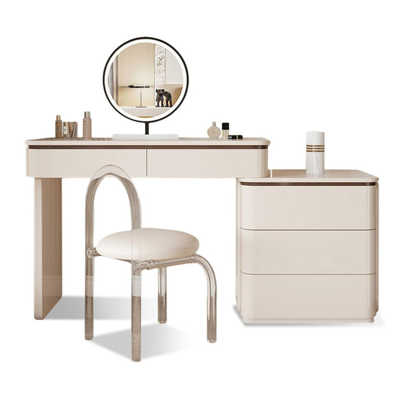 Makeup Vanity with Light mirror,5 drawers,Power Outlet