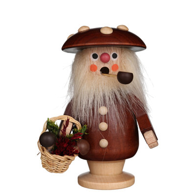 Natural Wood Mushroom Man Incense Burner