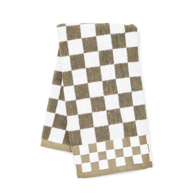 Plum Check Hand Towel, Brown/White