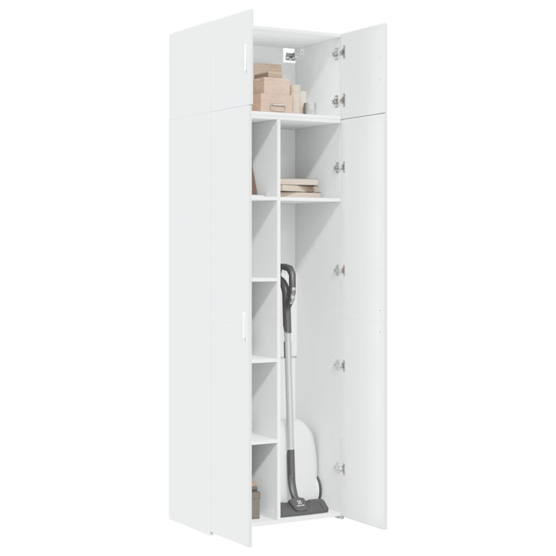 Storage Cabinet 70X42.5X225 Cm Engineered Wood, White