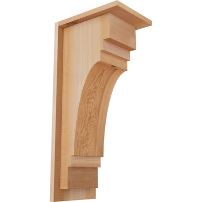 7 1/2"W x 10"D x 22"H Pescadero Smooth Corbel w/Backplate, Western Red Cedar