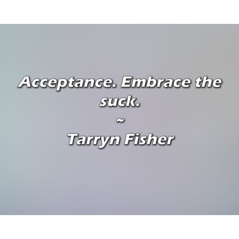 Citation de Tarryn Fisher: acceptation. Embrassez la sueur.