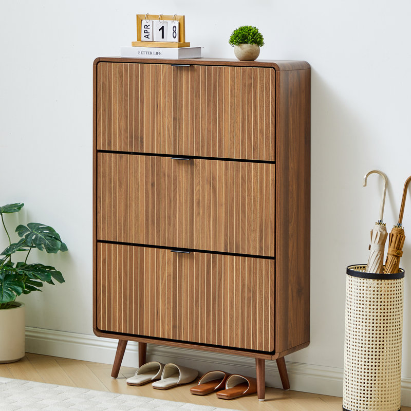 Armoire de rangement pour 18 paires de chaussures, Brun / Noir