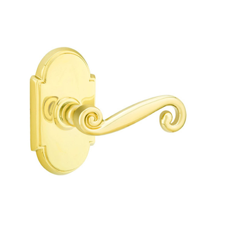 Poignée de porte Passage (Hall & Closet) avec rosette, Laiton brillant, Gauche