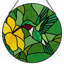 Panneau de vitrail 12 "Hummingbird Flower-103136785