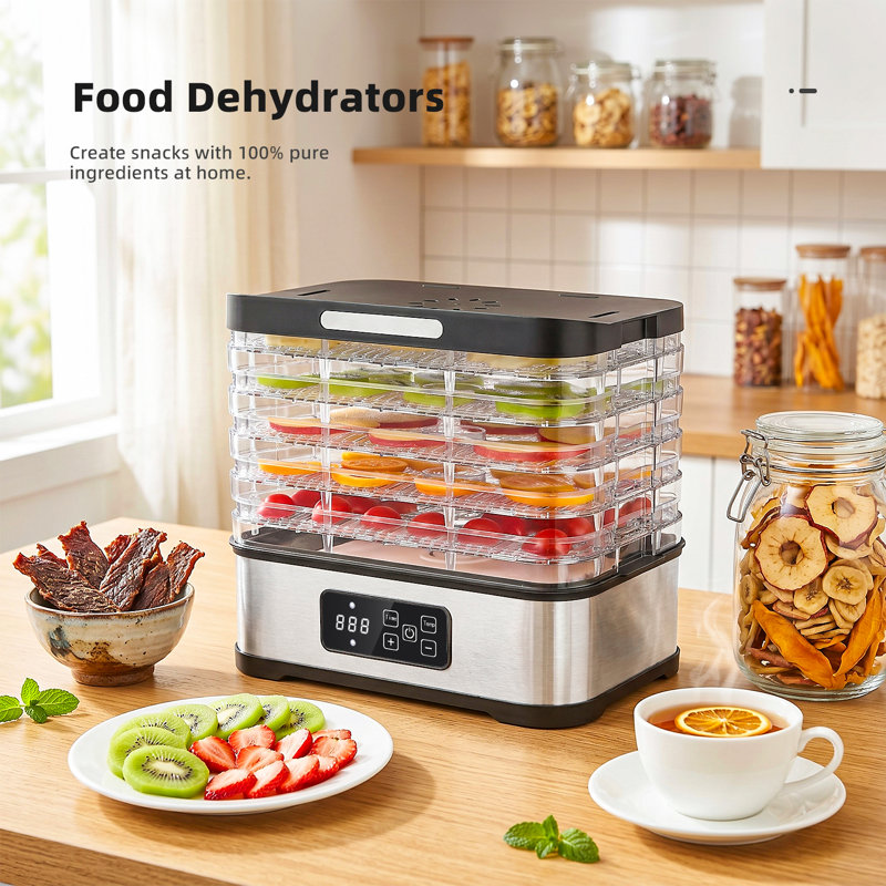 5‑Tier Food Dehydrator Machine – BPA‑Free Trays, Compact Design, Adjustable Temperature, Perfect for Jerky, Fruits, Veggies, and Herbs