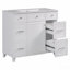 Meuble-lavabo de salle de bain avec lavabo en céramique, structure en bois massif, portes à fermeture en douceur, tablettes réglables, 3 tiroirs, tiroir double profondeur inclus-118608761