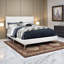 Lit tapissier Anra, aspect cuir blanc grand, pieds en métal, H 47,02 po x l 70,01 po x L 86,95 po