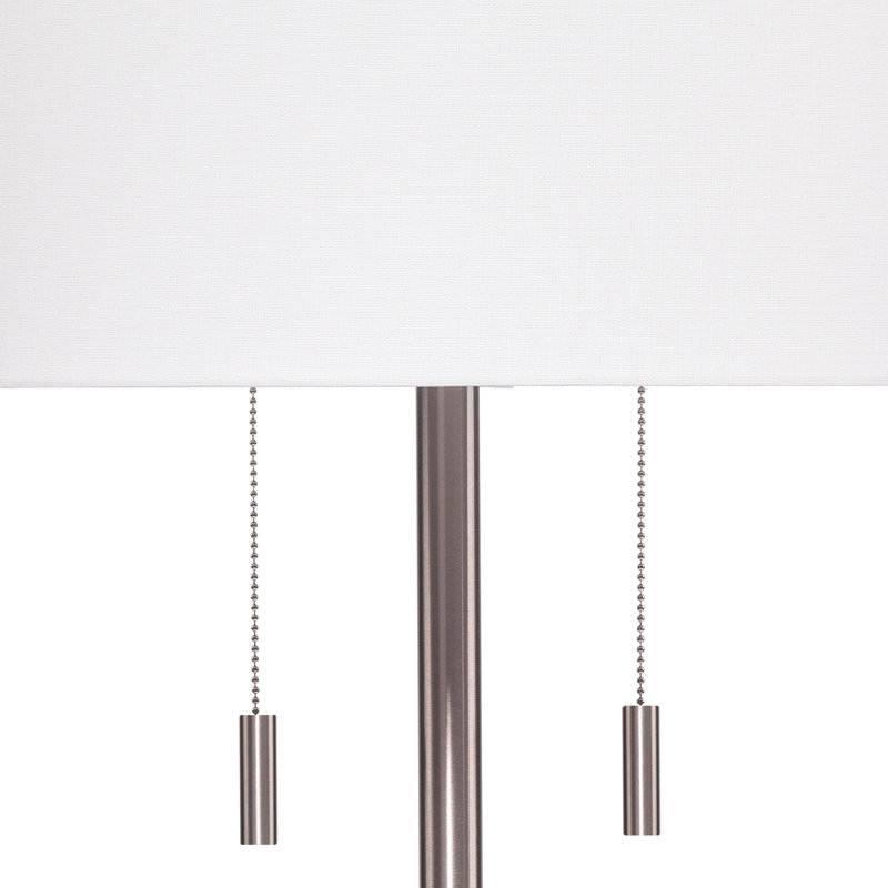 Lampe sur pied 64 po Senn, Argenté mat