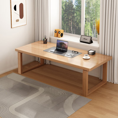 55.1" Rectangle Wood Computer Desk Writing Desk with Chair Set