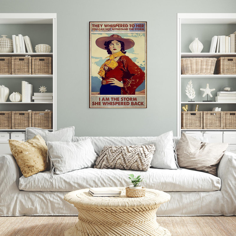 «Cowboy I Am The Storm - 1 pièce», reproduction d'art graphique sur toile tendue, L 11 po x H 14 po