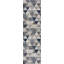 Tapis de couloir d'intérieur à motif géométrique bleu / beige 2 pi x 6 pi (2 pi 3 po x 5 pi 11 po) Branch Branch Eldin-1154143903