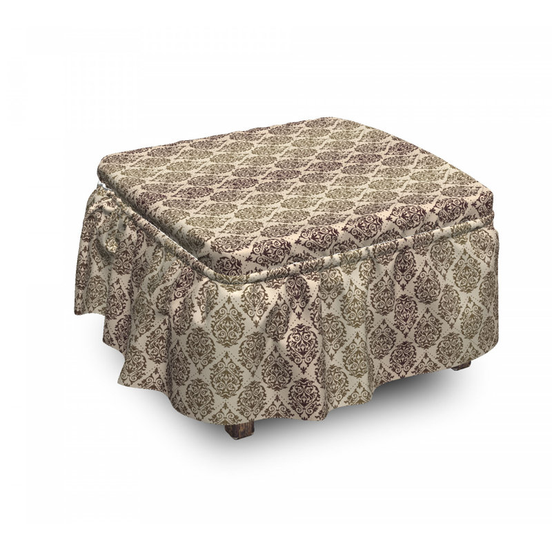 Housse pour repose-pieds baroque damassé