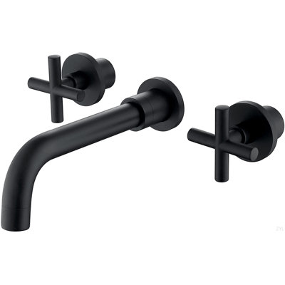 Double Handle Wall Mount Bathroom Faucet