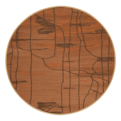Machine Washable Abstract Brown Area Rug