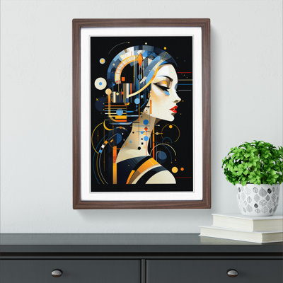 Aquarius Zodiac Constructivism - Framed Print