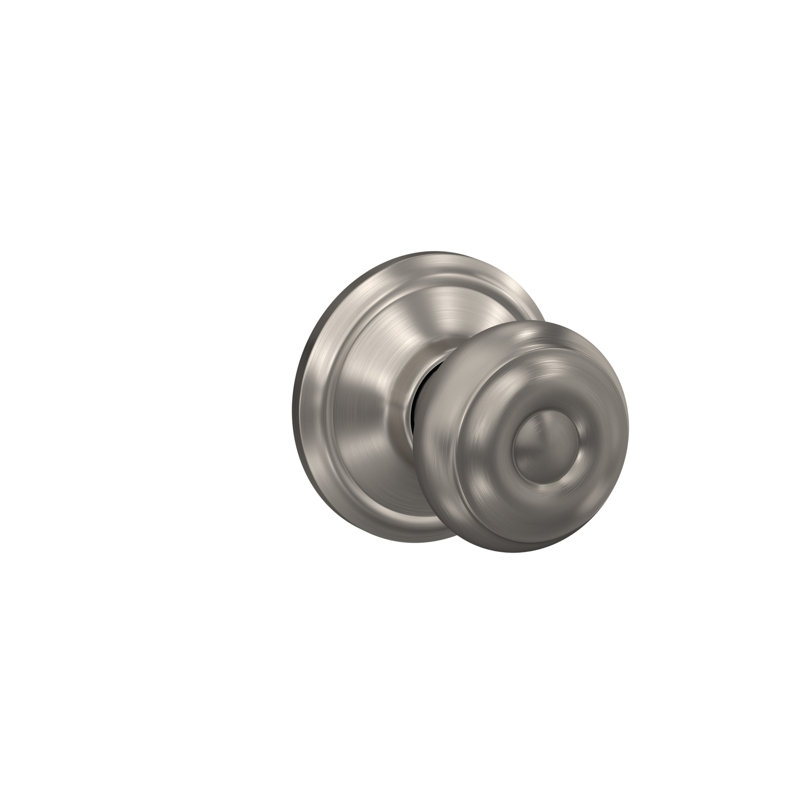 Georgian Passage Knob Hall and Closet Lock, Satin Nickel