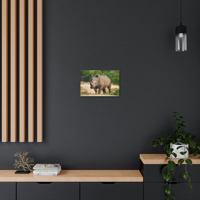 Art mural majestueux avec un rhinocéros blanc
