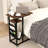 1 PCS C-shaped End Table with Charging Station Rolling Bedside Table Couch Side Table