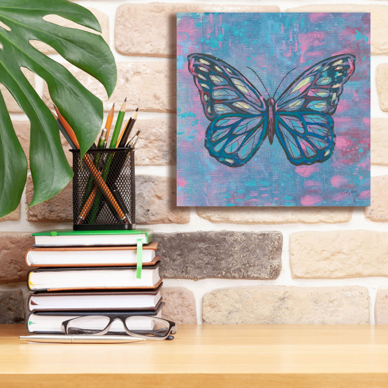  «Bright Butterfly 1» par Courtney Prahl, art mural sur toile, 12 po x 12 po, H 12 po x l 12 po