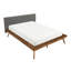 Lit plateforme double gris foncé avec tête de lit tapissier texturée châtaignier et mousse-1611675623