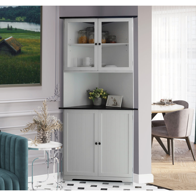 Garde-manger de coin 70,9 po Arniece, Blanc
