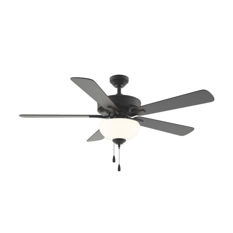 Ventilateur de plafond 52 po à 5 pales Riam, Matte Black/Rusted Charcoal, Black