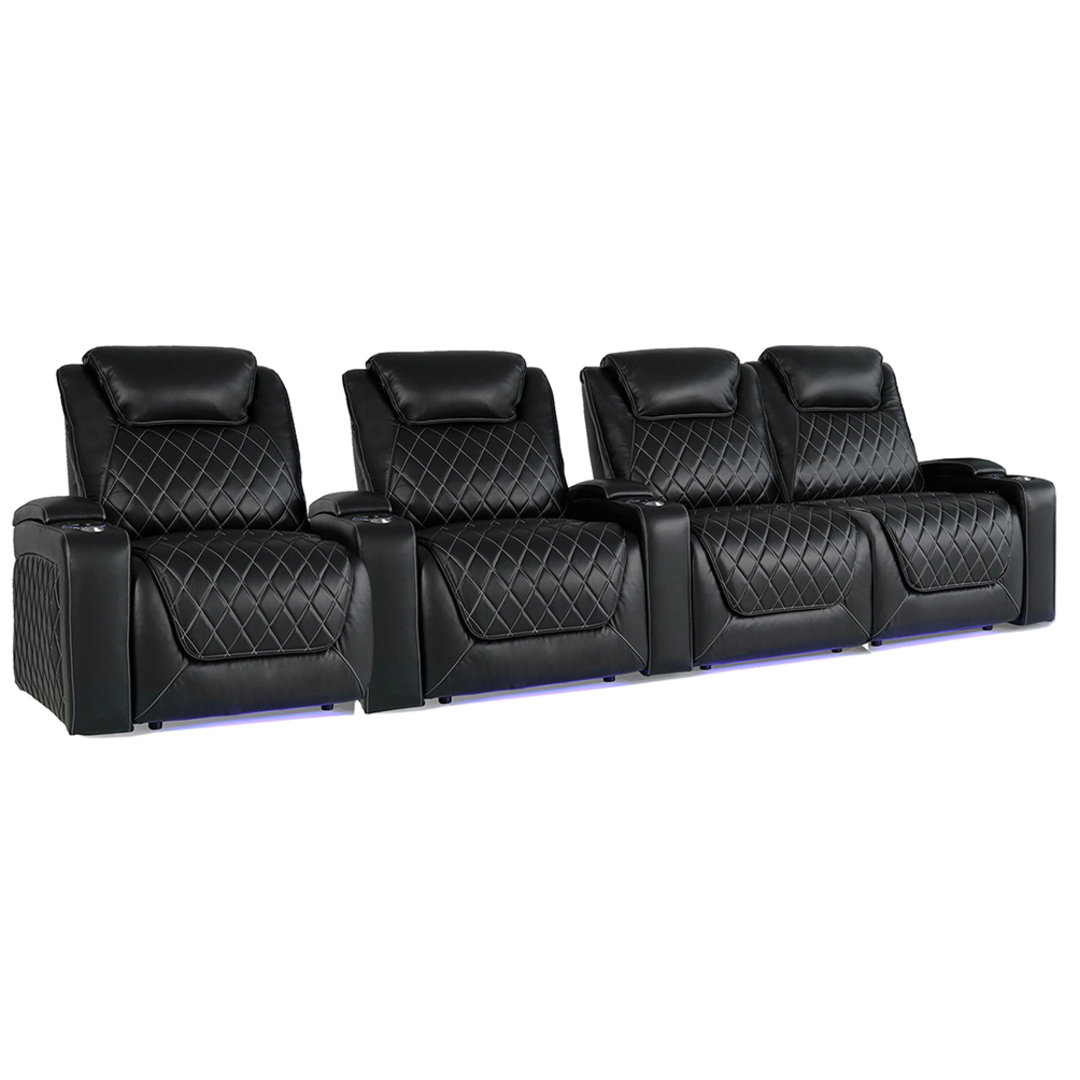 Oslo Upholstered Home Theater Seating with Cup Holder Valencia Theater Seating