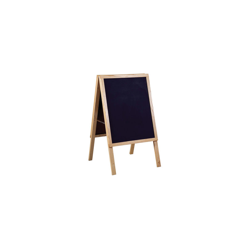 AmTab - CBE2227-2-EC - Black Composition Blank Chalkboard Easel with Oak Frame -22"W x 27"L
