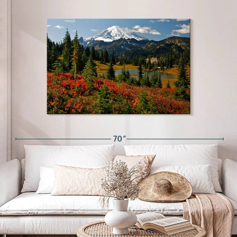 Alvord Mt. Rainier, teintes d'automne, H 32 po x l 48 po