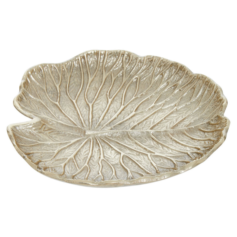 Richy Metal Decorative Plate 1, 3cm H x 23cm W x 22cm D, Gold