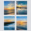 «White Vibrant Blue and Orange Sunset Ocean Sea», impression sur papier 4 pièces-97782331-97782330