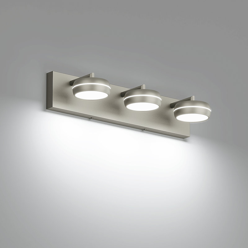 Dimmable LED Multi-Light Bathroom Vanity Fixture 5500K, 5.2" H x 20.47" W x 1.18" D, 3 Lights