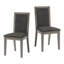 Chaises de salle à manger 2 pièces, bois massif + coussin élégant en mousse, gris pour une structure à haute élasticité