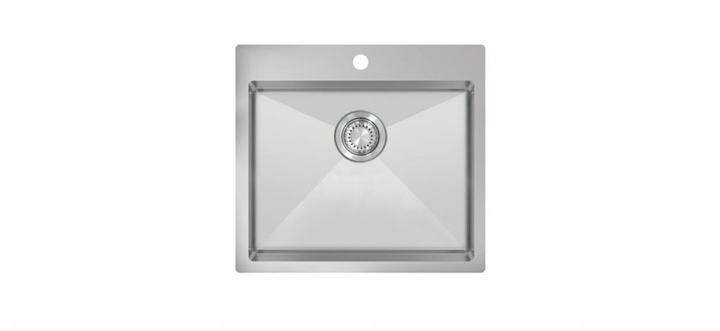 Tenline Series 1 Bowl Stainless Steel Flushmount/Inset Kitchen Sink with Tap Hole - 450x505mm