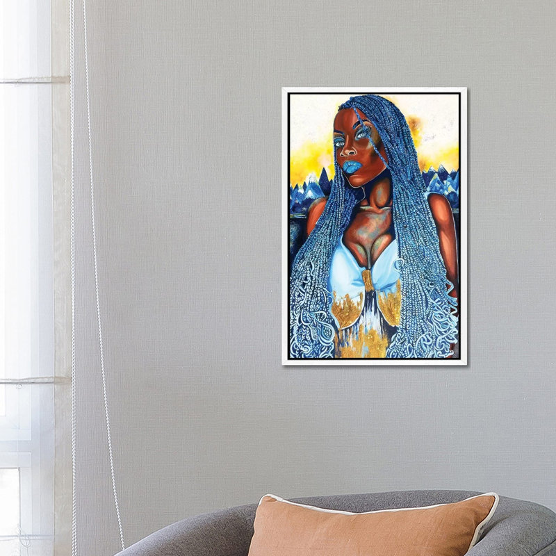 Yemaya - Painting on Canvas, White Framed, 66.04cm H x 45.72cm W x 3.81cm D